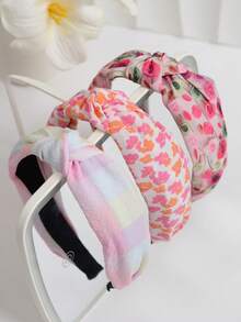 3pcs/Set Pink Headbands, Streetwear Wide-Brimmed Headbands, All Season, Hair Band Hair Hoop