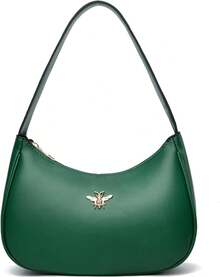 Small Shoulder Purse For Women, Retro Classic Clutch Hobo Tote Underarm Bag - G Xanh đậm - Xem 3
