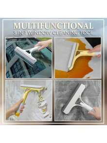 3 In 1 Window Cleaning Scraper, 2025 New Shower Glass Scraper, 3 In 1 Spray Function, Glass Door And Window Glass, Mirror Scraper, Brush. Universal Window Cleaning Tool - Multicolor - View 7