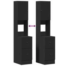 vidaXL Küchenschrank Schwarz 35x50x180 cm Holzwerkstoff