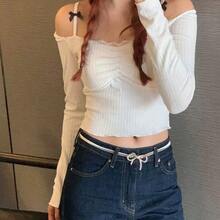 Solid Color Bow Decor Stainless Steel Waist Chain, All Season