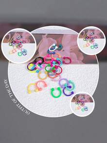 Caja misteriosa Juego de 10 piezas de colores aleatorios que incluye: Aro de nariz, Clavo de nariz, Aro de nariz en forma de C con pintura horneada, Clavo de ceja, Aro de hueso de oreja, Accesorio de perforación humana, Regalo de cumpleaños para mujeres