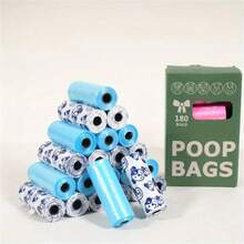 80 bolsas para excrementos de perro con aroma, a prueba de olores, de polietileno resistente en colores y diseños lindos surtidos, convenientes para la limpieza de desechos de mascotas, bolsas para excrementos de perro, suministros para mascotas, diseño de asa resistente