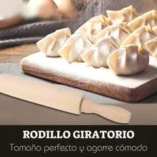 Rodillo De Madera Giratorio Para Amasar Pizza Pan - 1 - Ver 5