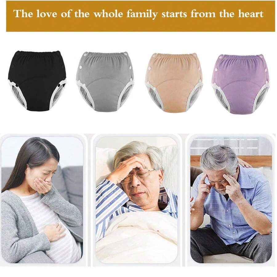 1 pieza de pañal de tela para adultos lavable, a prueba de fugas, ajustable que contiene el pañal sin pañal adicional, adecuado para mujeres embarazadas después del parto, disponible para uso diurno y nocturno, adecuado tanto para hombres como para mujeres, con un estilo de moda - Multicolor - Ver 1