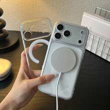 高级磁吸手机壳 - 透明磁吸手机壳，精准摄像头开孔 - 手感奢华，抗黄变，全面保护镜头，兼容 - 無色 - 查看 6