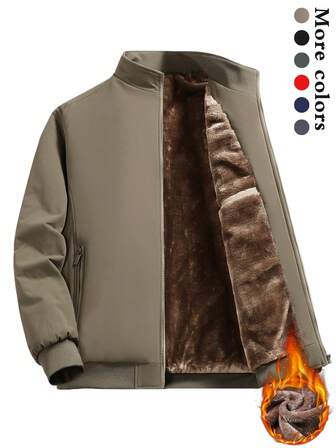 Thermal Lined Hooded Jacket For Men, Versatile, Warm, Casual Street Style