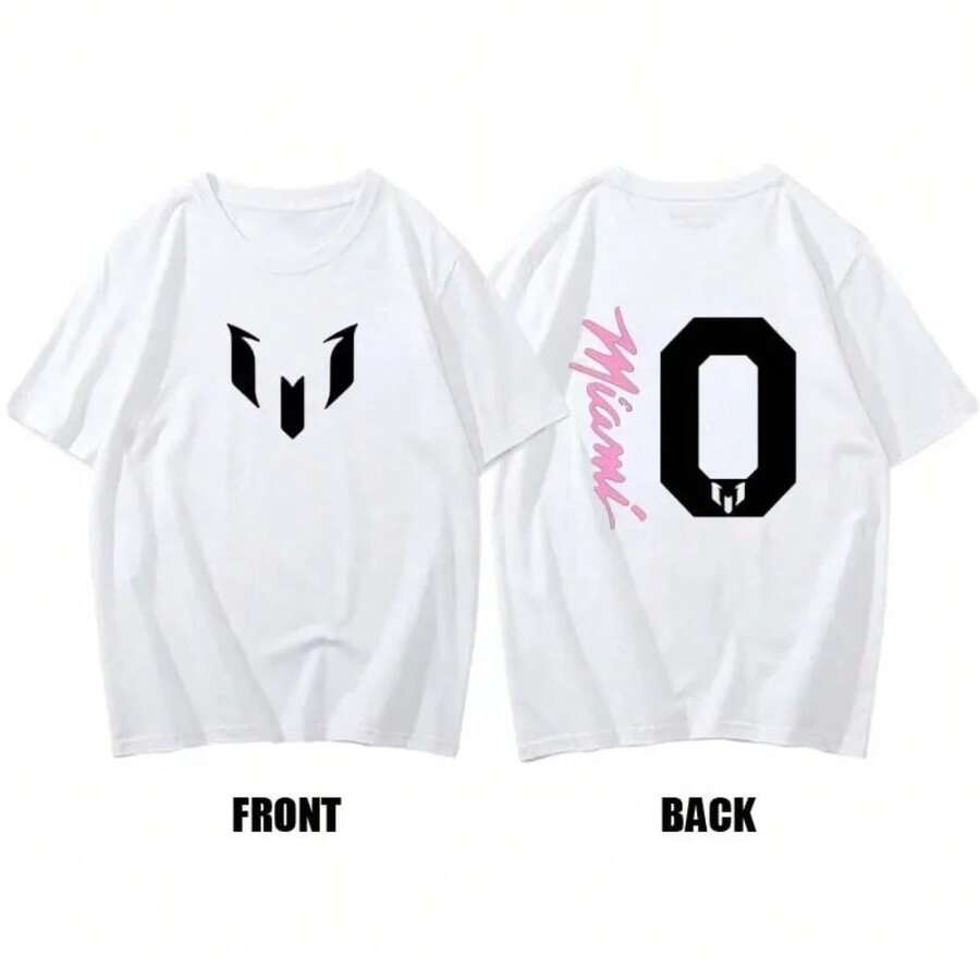 New Summer 100% Cotton Miami  10 Logo T Shirt Men Short Sleeves Cool Fans Tee Hip Hop Streetwear - 白色 - 查看 1