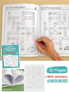 Math Crossword Puzzles For Kids Ages 6-12, Addition Subtraction Multiplication Division Practice Games, Timed Criss Cross Challenges, Learning Activity For Grade 3-4, Solutions Included, Educational Learning Tool For Boys Girls - Multicolor - View 8