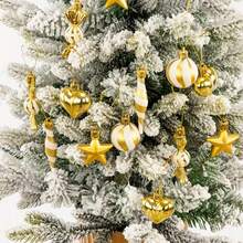 Set di decorazioni natalizie con palline a righe simili ai bastoncini di zucchero, cuori, stelle e decorazioni di varie forme - kit di decorazioni per albero di Natale in plastica lucida con ganci per appendere per Natale, Capodanno, feste del Ringraziamento (senza piume/neve), decorazioni natalizie, decorazioni per albero di Natale, decorazioni natalizie a forma di bastoncino di zucchero, palline di Natale, ornamenti per albero di Natale, decorazioni natalizie a forma di caramella, decorazioni per albero di Natale, decorazioni natalizie rosse, palline di Natale