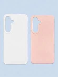 Bộ 2 ốp lưng điện thoại tối giản màu trơn, hồng và trắng, tương thích với iPhone 16, 16 Pro Max, 16 Pro, 16 Plus và các dòng điện thoại Galaxy. - Nhiều màu - Xem 54
