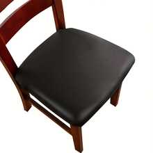 4/6 件 PU 皮革椅套，易于清洁的防水弹力椅子保护套，纯色可选，适用于客厅、餐厅和其他家具装饰 - 彩色 - 查看 14