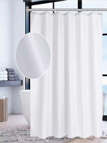 White Shower Curtain Decorated With Stars Home Bathroom Decor Fall Decor Bathroom Accessories Back To School - White - View 17