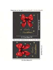 1pc/2pcs Christmas Holiday Decoration Shop Window Glass Door Static Cling Sticker Merry Bow Decal Home Decor Christmas Decorations Room Decor
