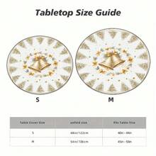 Toalha de mesa elástica redonda com sino de Natal, 1/36 peças, design festivo de Natal, capa de mesa lavável de poliéster durável para piqueniques internos/externos, camping, jantares festivos (serve para mesas padrão), toalha de mesa de Natal, capa de mesa de piquenique, decoração de mesa festiva