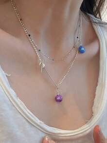 Collier arc-en-ciel en argent sterling S925, chaîne claviculaire minimaliste et colorée, fraîche et élégante, design unique, parfait pour les meilleures amies