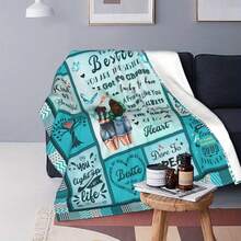 A Blanket For The Best Friend,Super Soft Flannel Printed  Blanket,As Birthday Gifts, Family, Wedding, Souvenir Blankets, Polyester Blankets Suitable For All Seasons, Washable, Machine Washable, Lightweight, Breathable, Comfortable, Warm, Unique, 280gsm For Him, Her Personalized Ideal Gifts For Her,Perfect Nap, Camping, Travel, Home, Daily Life, Office Decoration, Birthday, Anniversary, Valentine's Day, Thanksgiving, Christmas, Halloween, Wedding, New Year Gifts ,Sofa,Bed,Car,Bedroom,Living Room,Office,  Outdoor Camping, Beach,Wall Decoration - 多色20 - 查看 3