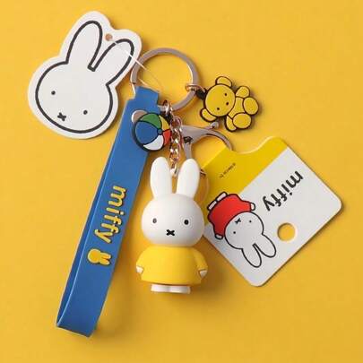 Miffy Classic Bruna Colors Keychain Charm, Dutch National Iconic Bunny Pendant, Timeless Minimalist Design With Pure Hues, Durable PVC/Resin Material, Cute Bag Car Key Accessory, Licensed IP Collectible, Perfect Gift For Miffy Fans, Nostalgic Cartoon Decoration Piece