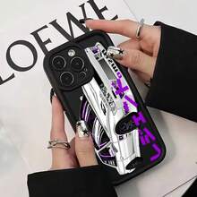 Funda de teléfono con dibujos animados JDM Sports Car Pattem para 17 16 15 14 13 12 11 Pro Plus Max , funda protectora trasera de parachoques suave - Blanco-YYDSF1239 - Ver 5