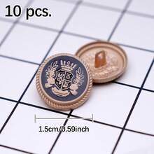 10 nút kim loại thiết kế vương miện 15/20/25mm 3 màu cho áo khoác tự làm - Nhiều màu - Xem 14