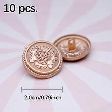 10 nút kim loại thiết kế vương miện 15/20/25mm 3 màu cho áo khoác tự làm - Nhiều màu - Xem 19