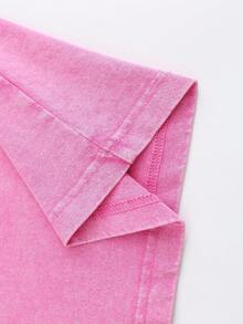 Washed Cotton Men's T-Shirt - Gachiakuta "Ludo Battle Mode" Retro Anime Comic Acid-Washed Heavy Cotton Short-Sleeved, Graphic T-Shirt, Anime Fan Gift, Men's Clothing, Street Style Tops,  Wear, Local Warehouse - 玫紅色 - 查看 5