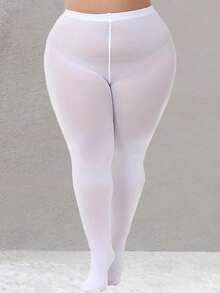 1 para cukierkowych damskich rajstop plus-size, supermiękkie, jednokolorowe, półprzezroczyste rajstopy, pończochy poliestrowe z wysokim stanem, rozmiary: XS-XXXL, 10 kolorów do wyboru, odpowiednie do codziennego użytku, wygodne