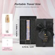 Travel Perfume Bottle Refillable, Perfume Atomizer Leak - Proof Portable 5ML Empty Atomizer Sprayer Bottle Traveling And Outgoing Pink - Leather Style, 5ML - 紫色+5ML - 查看 4