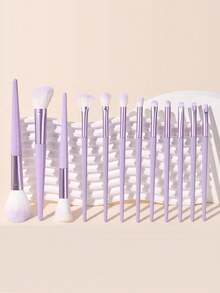 12支紫色化妆刷套装 – 专业粉底刷、腮红刷、修容刷、眼影刷、散粉刷和细节刷，打造完美妆容，化妆刷套装，化妆刷套装，化妆刷套装，全套化妆刷，化妆刷套装，全套化妆工具，化妆刷套装，化妆刷套装，化妆礼盒套装 - 紫色 - 查看 3