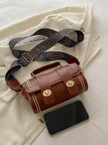 1 pièce Mini sac à main rétro en forme de baril pour femmes, convient pour un usage quotidien