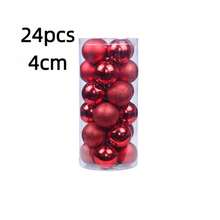24个3CM/4CM/6CM/8CM。圣诞树装饰球圣诞派对挂球装饰摆件，是家居圣诞装饰礼物。注意：本产品属于手工艺品，可能存在轻微污垢、灰尘、胶印、胶水溢出等痕迹。轻微划痕属于本产品的正常现象，不影响外观或使用注意事项；挂绳随机。