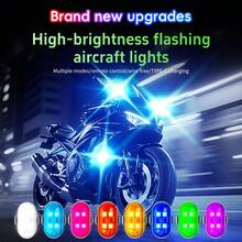 1 件/2 件带遥控器的磁性 LED 频闪灯，8 色无线 LED 防水防撞灯，适用于汽车无人机飞机摩托车自行车卡车的应急频闪警示灯 - 黑色 - 查看 2