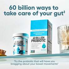 Abronikey Physician's Choice Probiotic 60 Billion CFU – 10 Strains + Organic Prebiotics | Gut, Digestive & Immune Support | For Women & Men | 30 Vegan Capsules - 1 瓶 - 查看 4