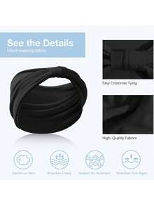 3pcs/Set Women's Boho Headband Set - Thick Elastic Non-Slip Headbands With Bow & Ring Design, White/Grey/Black, Soft Stretchy Hair Accessories Suitable For Fitness, Running, Yoga, Gym - Multi-Color Options, Long Hair Friendly (White, Grey, Black) - Ideal Choice For Women's Fitness & Casual Outfits - Secure Fit, Multipurpose Headbands For Sports & Daily Use - Suitable For Fitness & Running Headbands, Women Headbands Winter Scarf Warm Hair Bands Women Bandanas - Multicolor - View 7