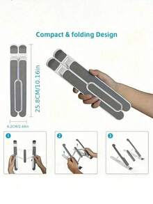 1PC Universal Laptop Tablet Stand, Hanging Plastic Folding Portable Stand, Easy To Increase Height And Heat Dissipation 6-Level Adjustable Portable Foldable Laptop Stand Cooling Holder ﻿,Laptop Stand, Desktop Folding, Mobile Phone, Tablet Height Increasing, Suspended Stand, Portable With Heat Dissipation Base