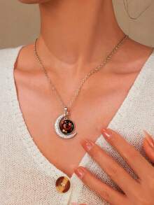 1pc-12pcs Retro Luminous Moon 12 Zodiac Signs Pendant Necklaces, Party Birthday Gifts & Daily Wear