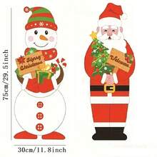 2 Peças Gigantes Estacas de Jardim Papai Noel e Boneco de Neve - Placas de Jardim Boneco de Neve de Natal, Decoração Externa de Natal, Perfeito para Decorações de Temporada de Feriados em Gramado, Jardim e Varanda