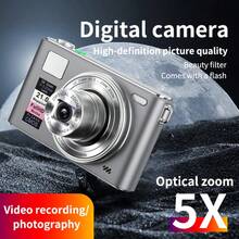 Cámara digital 4K Ultra HD, zoom óptico 5X, cámara trasera de 64MP, flash súper brillante, pantalla HD estabilizada, cámara para estudiantes - Tarjeta de memoria de 64 GB + cámara - Ver 8