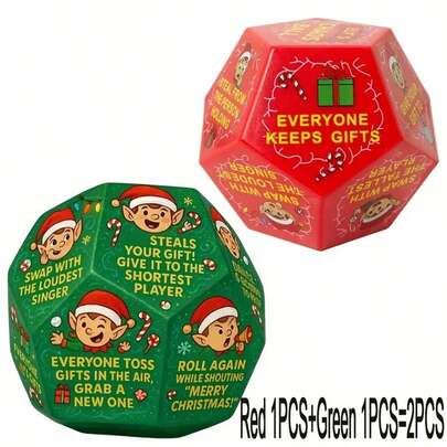 20 - Sided Chaos Ball Dice, Stealing Mechanism, Adult Funny Game For Holiday Party & Gatherings, Social Gathering Games, Group Activities, Unique Dice Design, Highquality Material, Tabletop Gaming,Hilarious Christmas Gift Exchange Party GameDice,Christmas Party Props, Christmas Games, Christmas Gifts