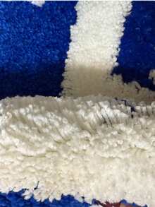 1 件植绒面料创意“BUTT NAKED”白色字母浴室垫和浴室地毯，可机洗，易于护理，厚绒浴室垫，为您的浴室带来轻松的氛围，四季垫。 - 藍白色 - 查看 8