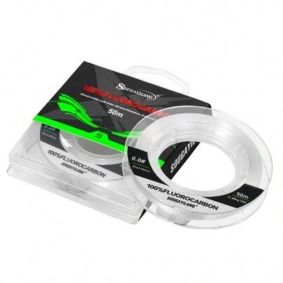 50M Línea de pesca de fluorocarbono invisible que se hunde rápidamente, suave y duradera, de alta resistencia, adecuada para agua dulce y salada, de 3-25LB
