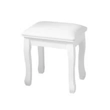 Square Vanity Stool Chair, High Elastic Cotton Makeup Bench, Modern Padded Piano Stool Seat For Makeup Room, Bathroom, Living Room, Ottoman, White Curved Leg - 白色 - 查看 1