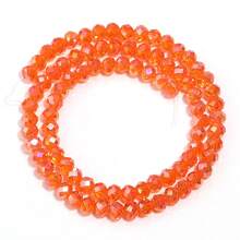 1 pieza Abalorio de cristal naranja facetado AB color abacus de tamaños surtidos 3/4/6/8/10mm, colorido y versátil bola de abalorios de colores para hacer joyas hechas a mano, collares, pulseras, llaveros y otros accesorios decorativos - naranja - Ver 17