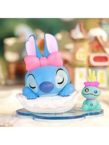 Cartoon Lilo & Stitch Hase Winter Geschichte Blindenkinder Spielzeug Dekoration Anime Zubehör Stitch Actionfigur Weihnachtsgeschenk (Zufällige Lieferung, 1 Stück)