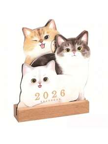 1本可爱小猫咪日历 - 月度计划本，包含萌萌的猫咪图案，涵盖2026年1月至12月 - 适用于家庭、办公室、学校 - 是送给爱猫人士和宠物主人的理想礼物 - 俏皮的小猫咪主题，耐用纸张，英文版式，月度计划 | 趣味设计 | 耐用纸张，猫咪日历 - 彩色 - 查看 6