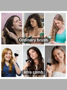 长款黑色金属拳头形非洲式梳子，黑色发梳，适合卷曲浓密头发，男女通用沙龙造型工具，情人节、感恩节的绝佳礼物