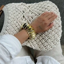 Colorful Tie Dye Resin Bracelet, Fashion Acrylic Patchwork Elastic Bangle