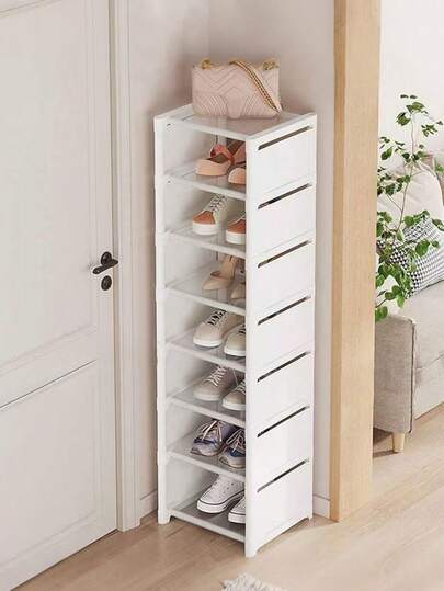 1pc Multi-Tier Single Row Shoe Rack, Suitable For Living Room, Dorm Room Shoe Storage, Free Assembly, Home Decor