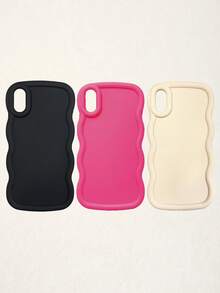 3 件多巴胺波浪纹手机壳，适用于 和 Galaxy 16、16 Pro Max、16 Pro、16 Plus，白色、黑色、粉色 - 彩色 - 查看 23