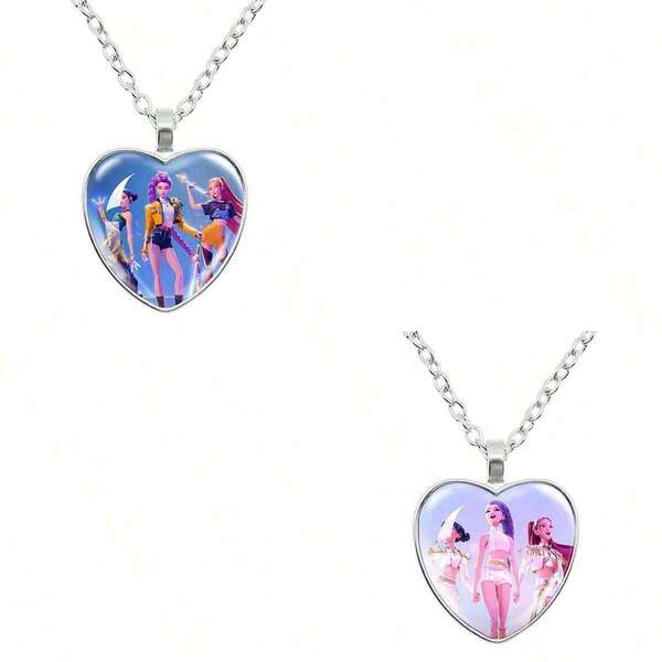 1pc Kpop Witch Hunt Cartoon Anime Peripheral, Love Necklace, Jewelry, Versatile Love Pendant, Sweater Chain, Give To Friends And Family, Random Style